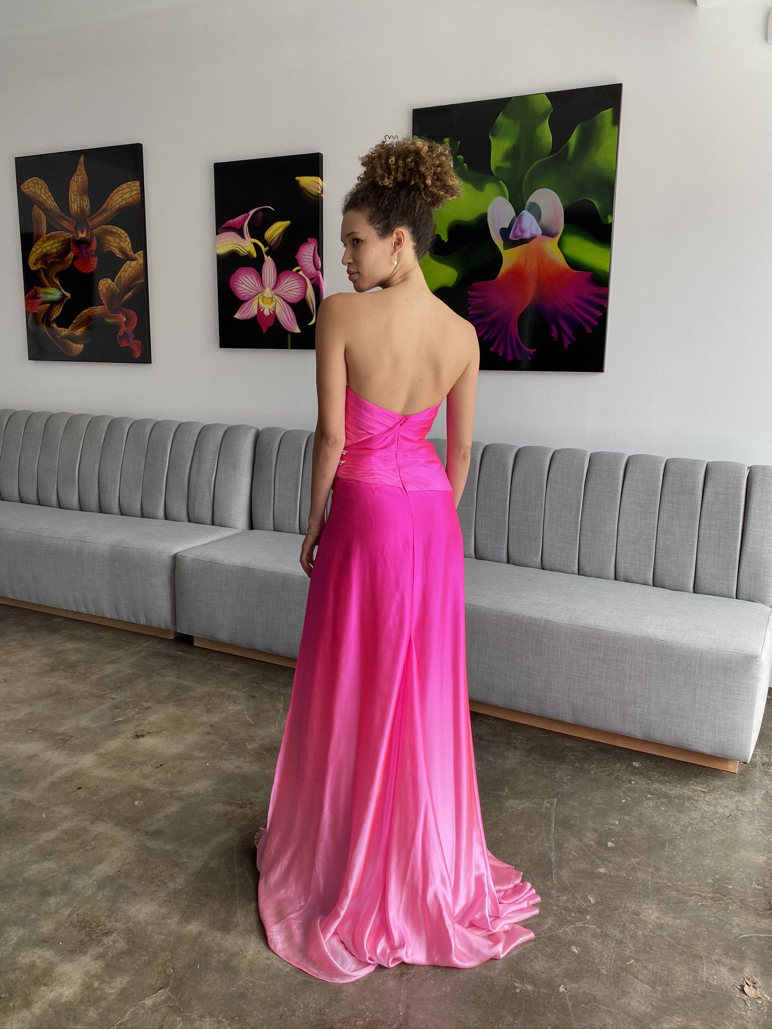 Size 00 Pink Side Slit Dress on Queenly