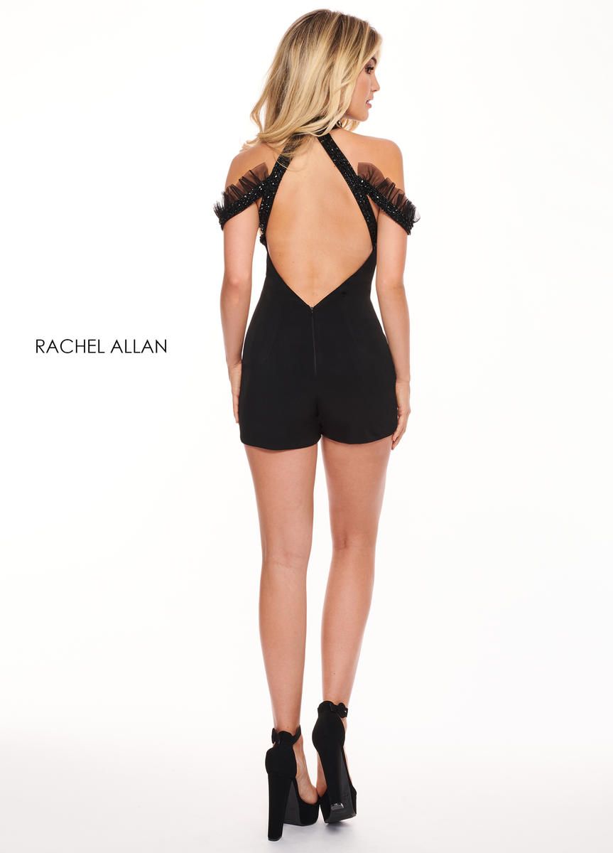 Style L1227 Rachel Allan Size 4 Homecoming Black Cocktail Dress on Queenly
