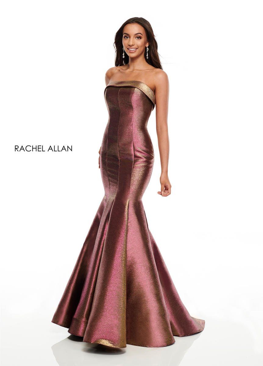 Style 7176 Rachel Allan Size 12 Prom Multicolor Mermaid Dress on Queenly