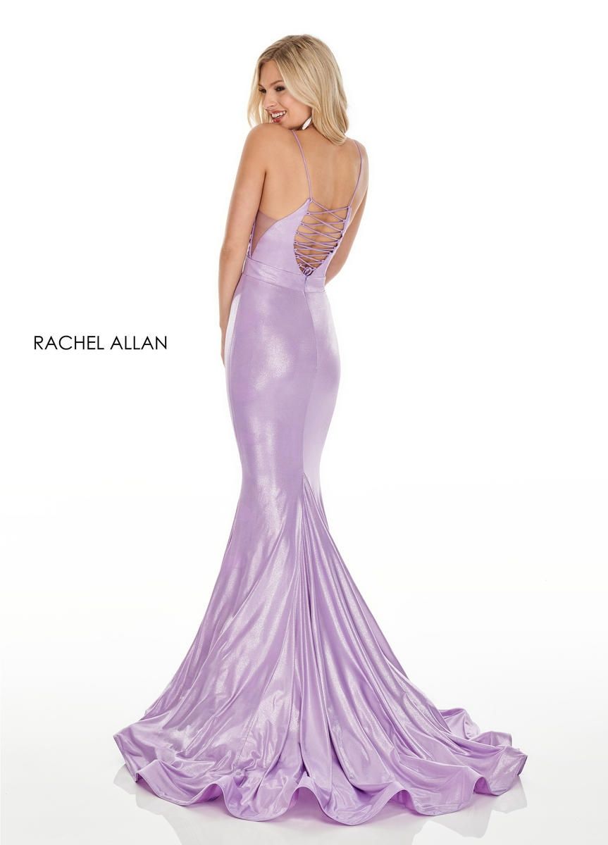 Style 7118 Rachel Allan Size 2 Prom Purple Mermaid Dress on Queenly
