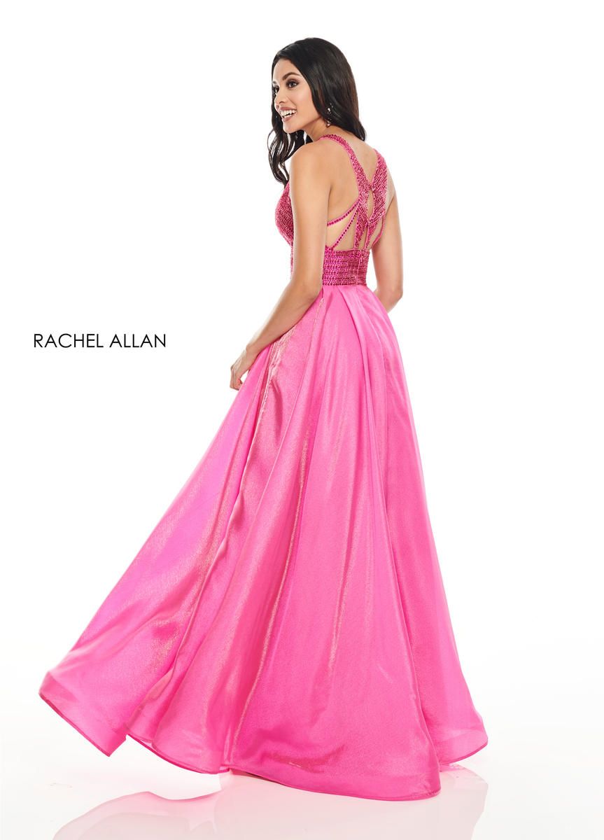 Style 7116 Rachel Allan Size 10 Prom Hot Pink Ball Gown on Queenly