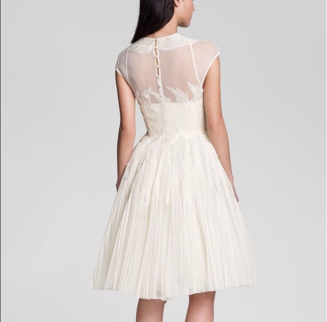 Ted Baker Size 2 Homecoming High Neck Lace White Cocktail Dress on Queenly