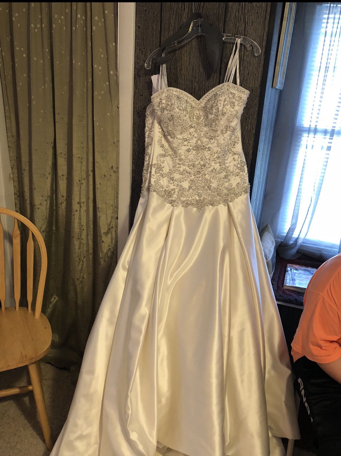 Justin Alexander Size 14 Wedding Lace White Dress With Train on Queenly