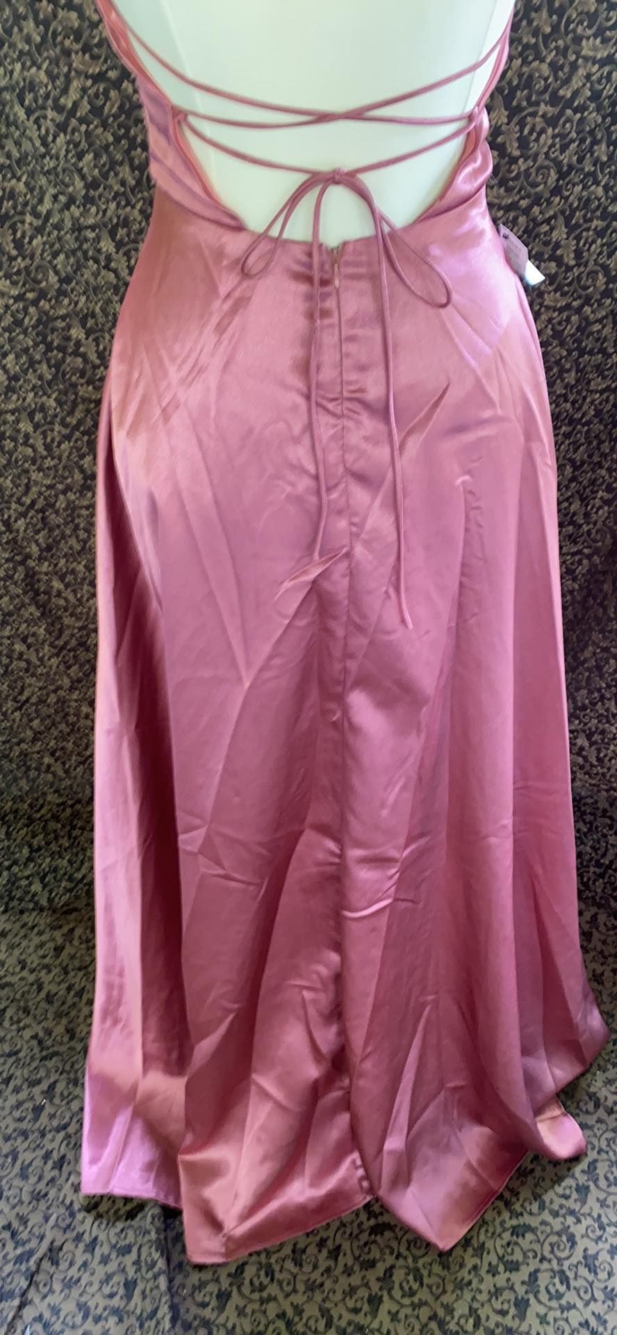 Size 12 Bridesmaid Satin Hot Pink A-line Dress on Queenly