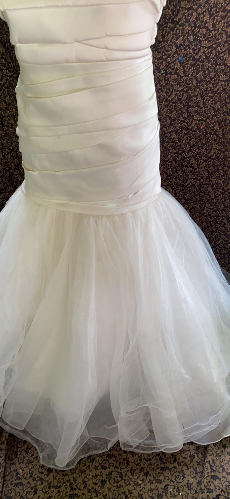 Plus Size 20 Wedding Strapless Satin White Mermaid Dress on Queenly
