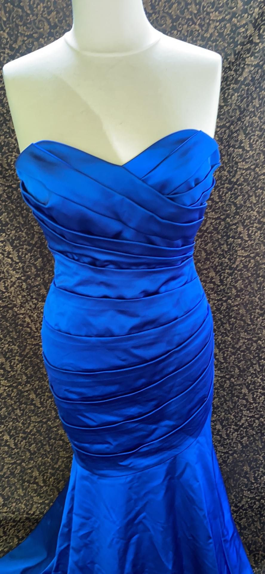 Size 4 Prom Strapless Royal Blue Mermaid Dress on Queenly