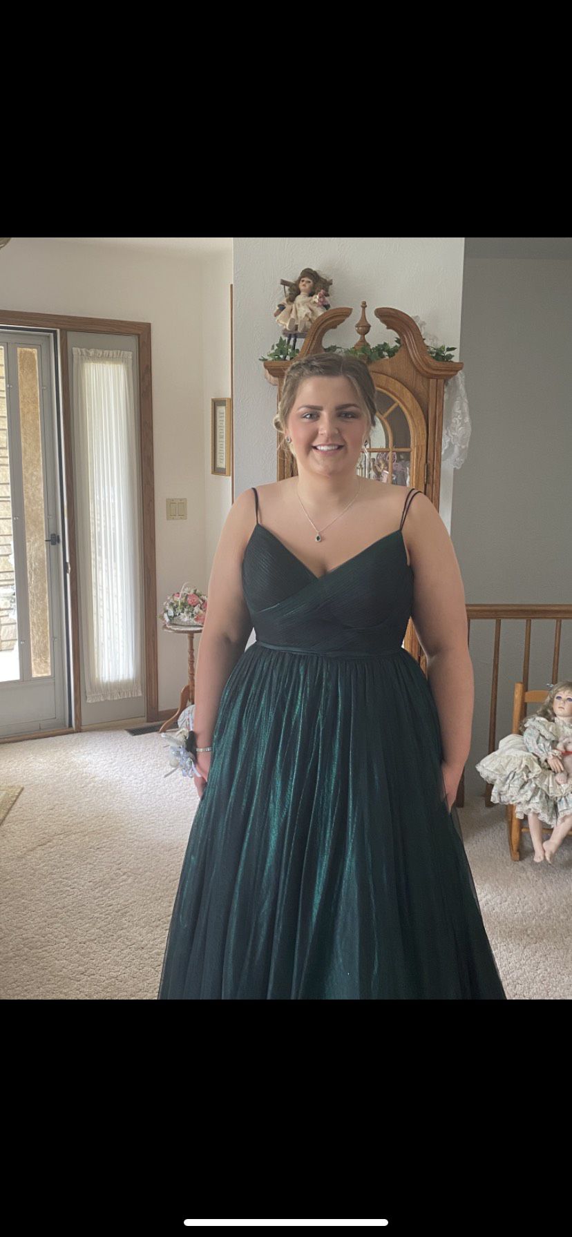 Sherri Hill Plus Size 16 Prom Emerald Green Ball Gown on Queenly
