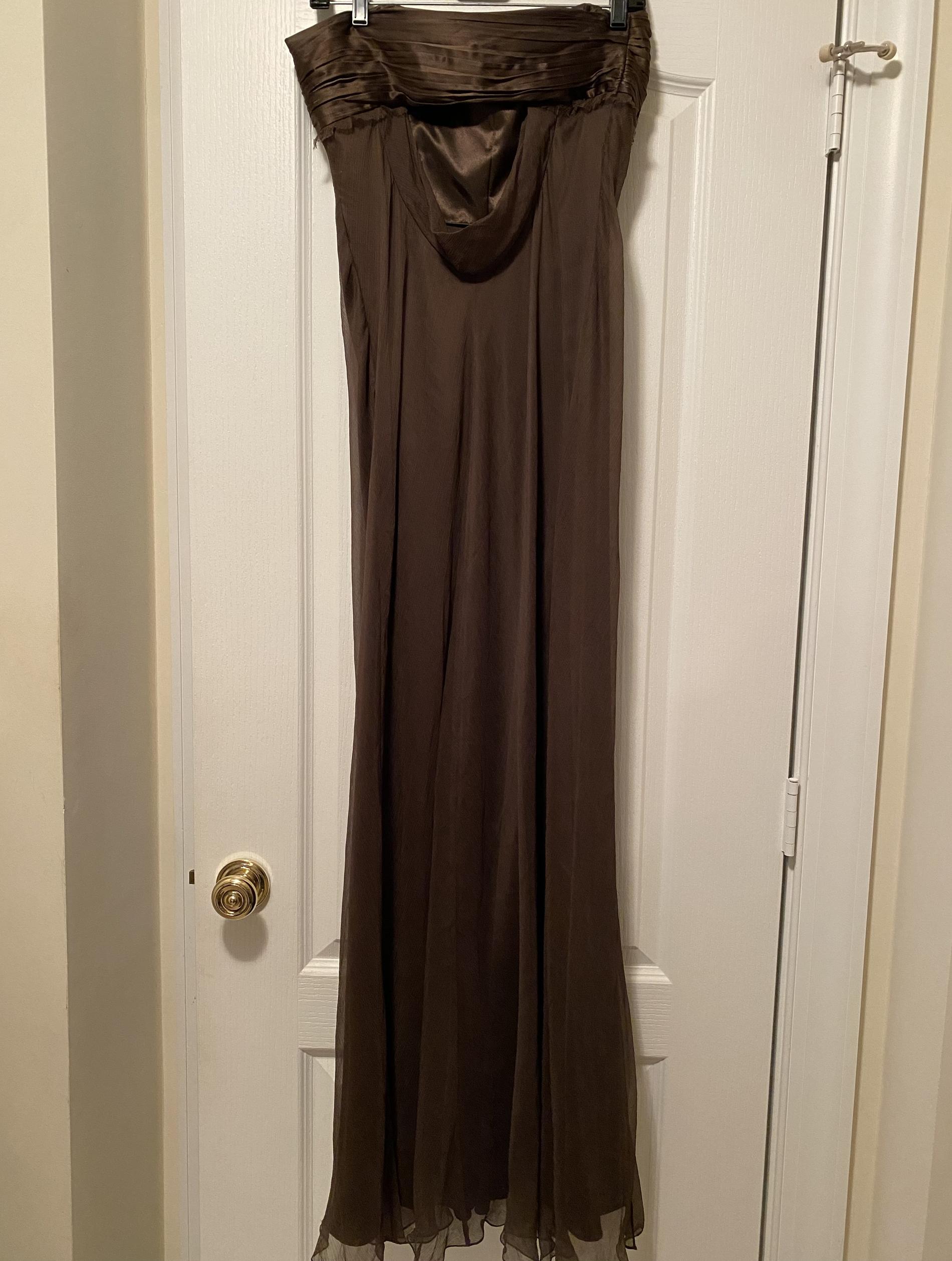 Laundry Size 6 Bridesmaid Strapless Satin Gold Floor Length Maxi on Queenly