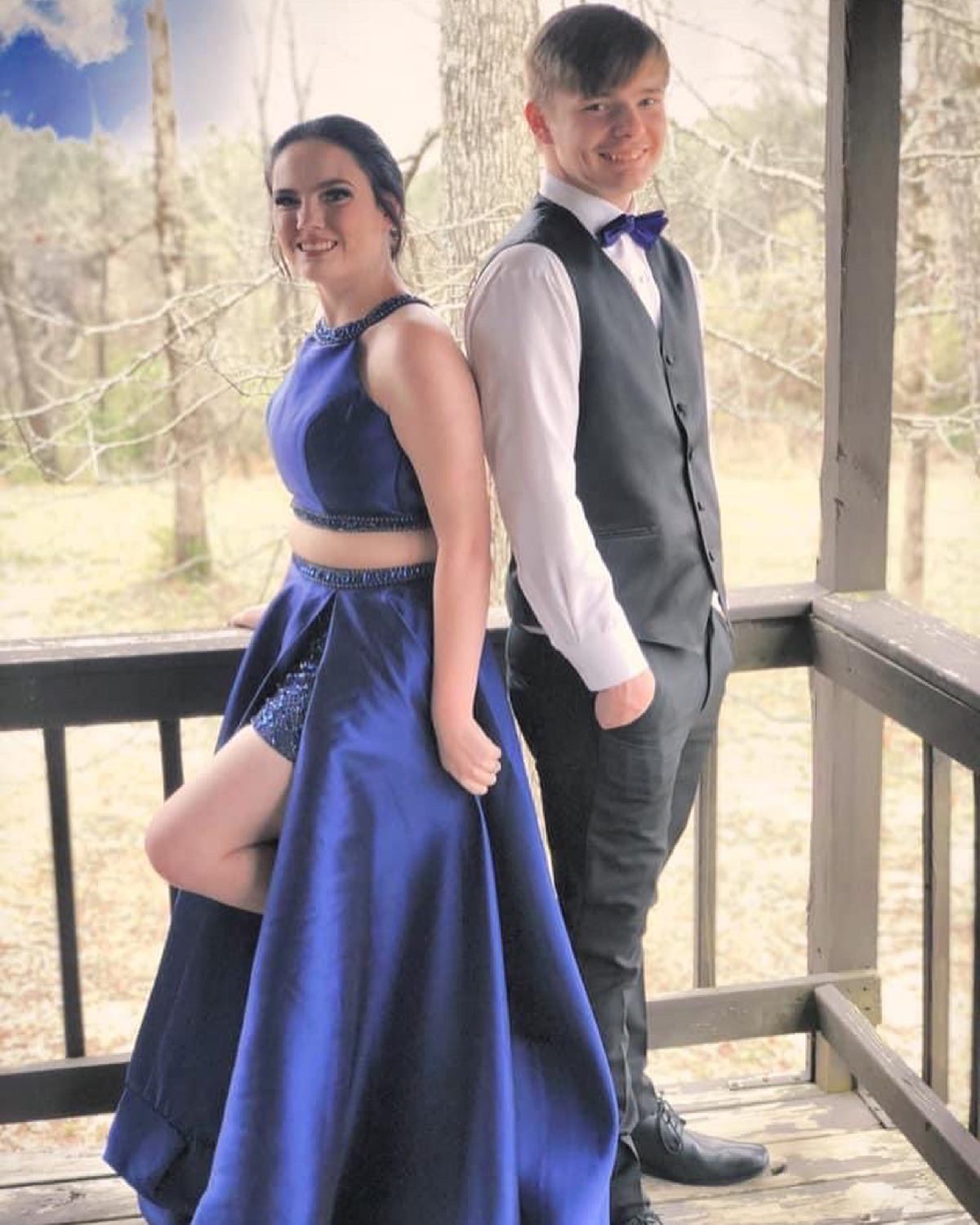Mary’s Size 10 Prom Halter Satin Royal Blue A-line Dress on Queenly