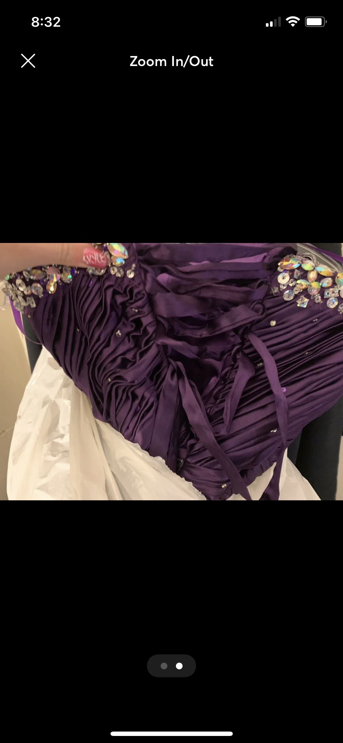 Size 2 Prom Strapless Satin Purple Ball Gown on Queenly