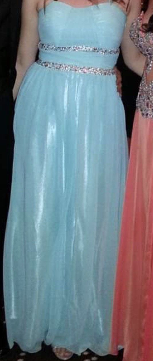 Size 8 Prom Light Blue Floor Length Maxi on Queenly