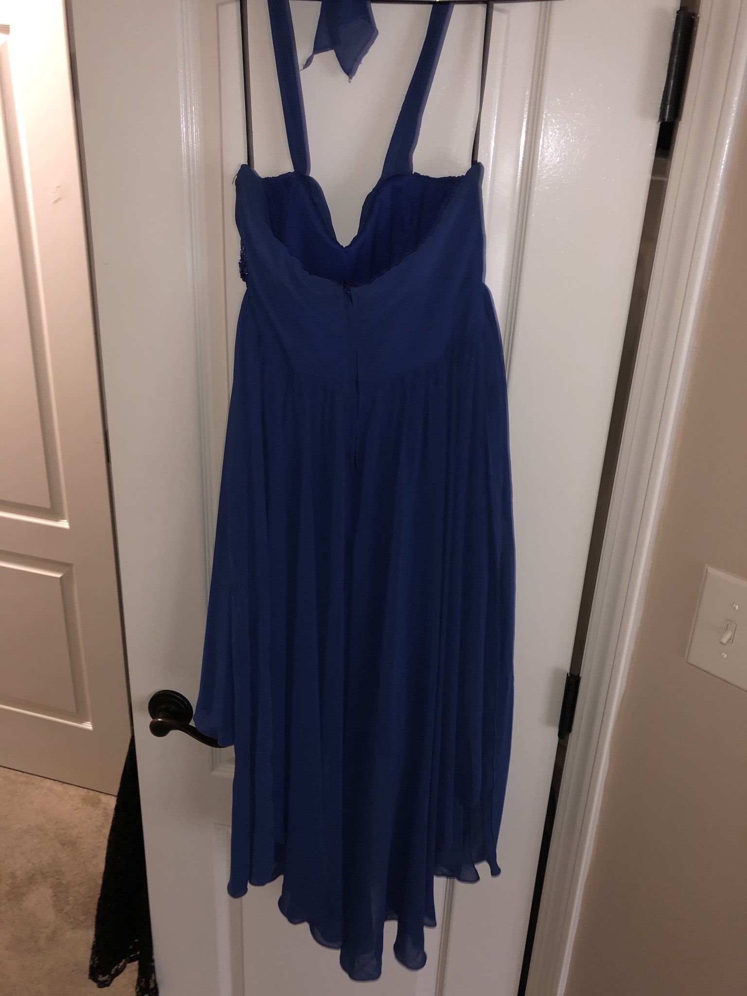 Size 10 Homecoming Navy Blue A-line Dress on Queenly