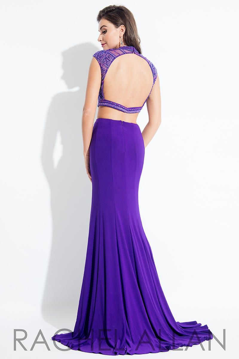 Style 2076 Rachel Allan Size 4 Prom Purple Mermaid Dress on Queenly