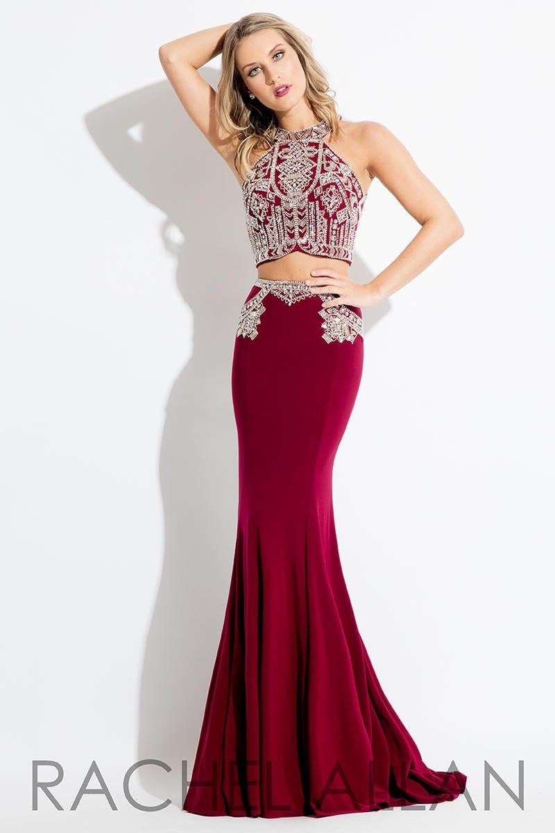 Style 7569 Rachel Allan Size 4 Prom Burgundy Red Mermaid Dress on Queenly