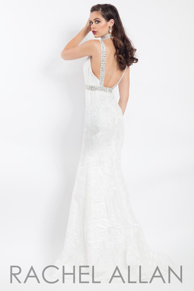 Style 6106 Rachel Allan Size 2 Prom White Mermaid Dress on Queenly