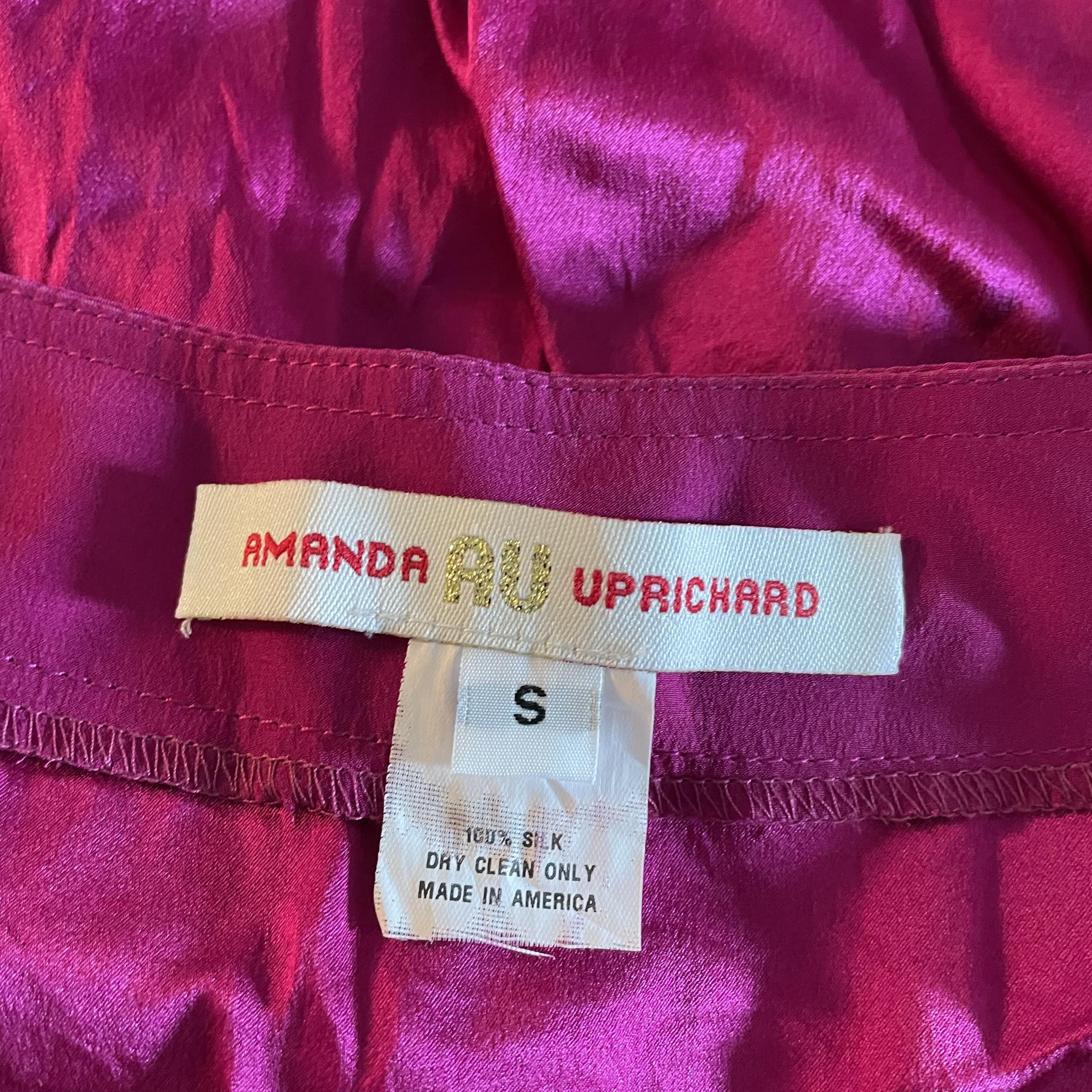 Amanda uprichard Size 4 Cap Sleeve Satin Hot Pink A-line Dress on Queenly