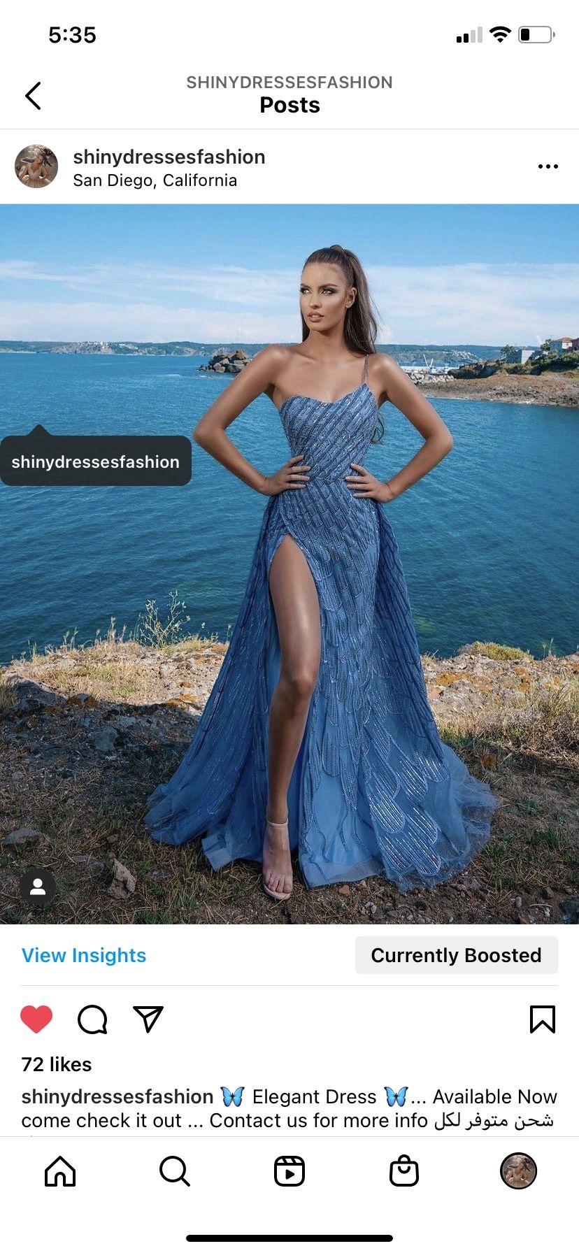 Lara Couture Size 12 Prom One Shoulder Sequined Light Blue Side Slit Dress on Queenly