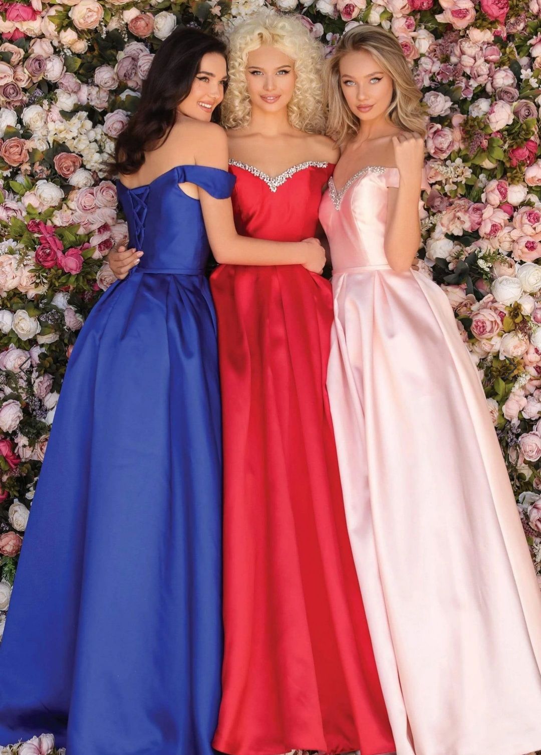 Style 8057 Clarisse Size 6 Prom Off The Shoulder Sequined Royal Blue Ball Gown on Queenly
