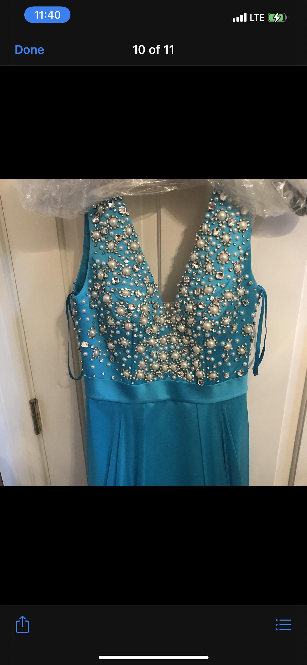 Ashley Lauren Size 2 Prom Blue Mermaid Dress on Queenly
