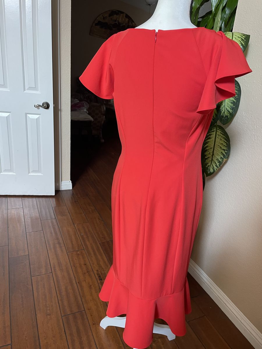 antonio melani Size 8 Wedding Guest Cap Sleeve Red Cocktail Dress on Queenly