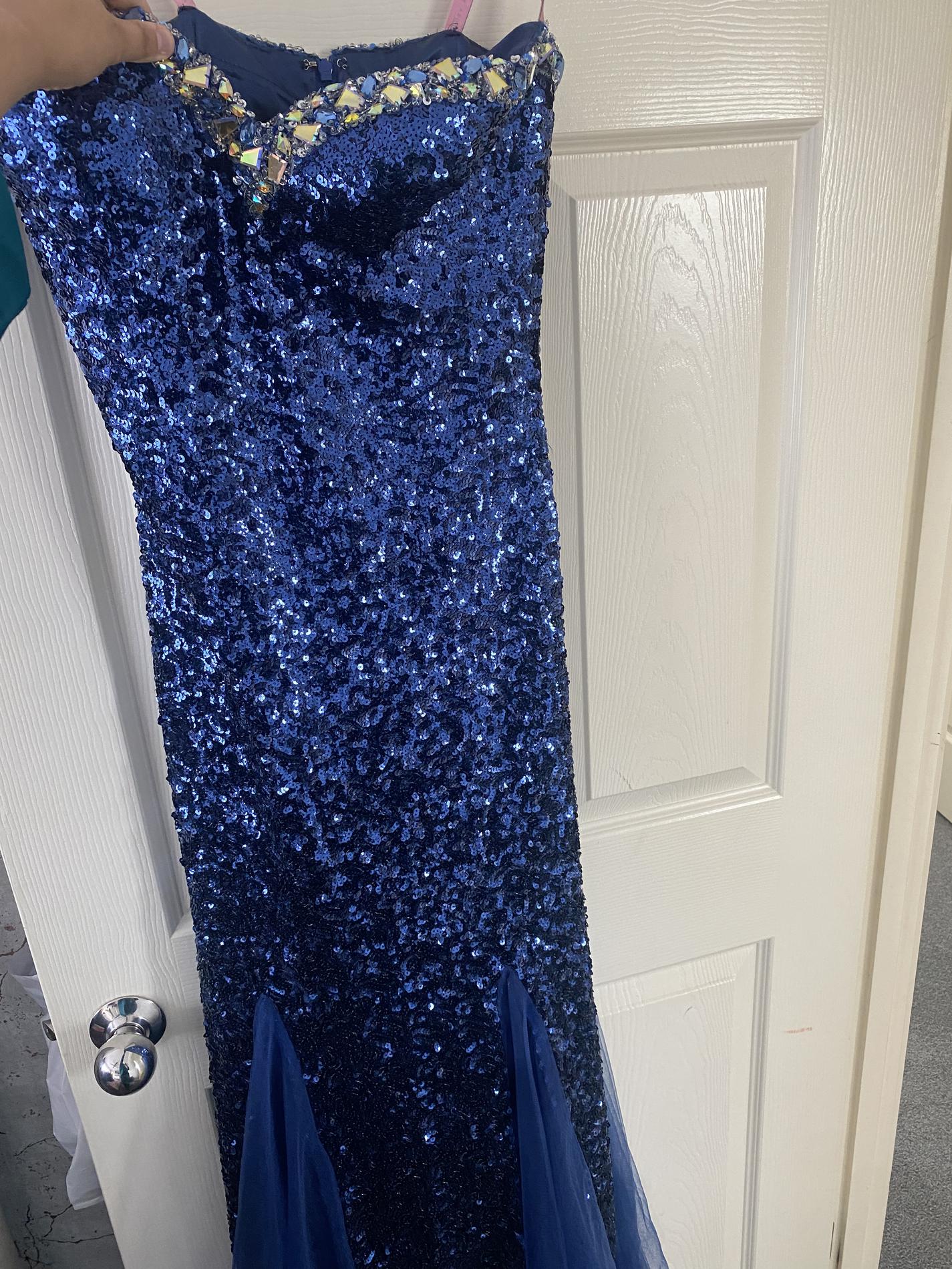 Blush Prom Size 10 Blue Mermaid Dress on Queenly