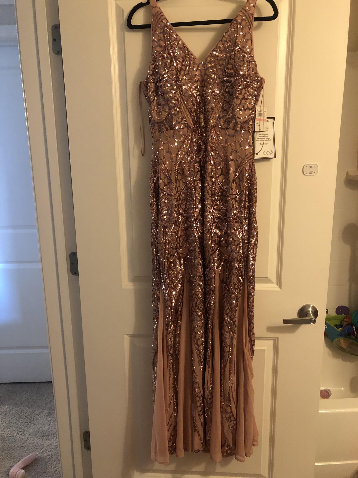 Size 10 Prom Sheer Light Pink A-line Dress on Queenly