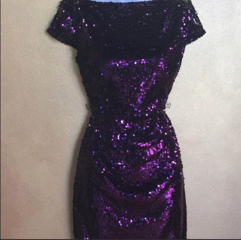Size 8 Homecoming Cap Sleeve Purple Cocktail Dress on Queenly
