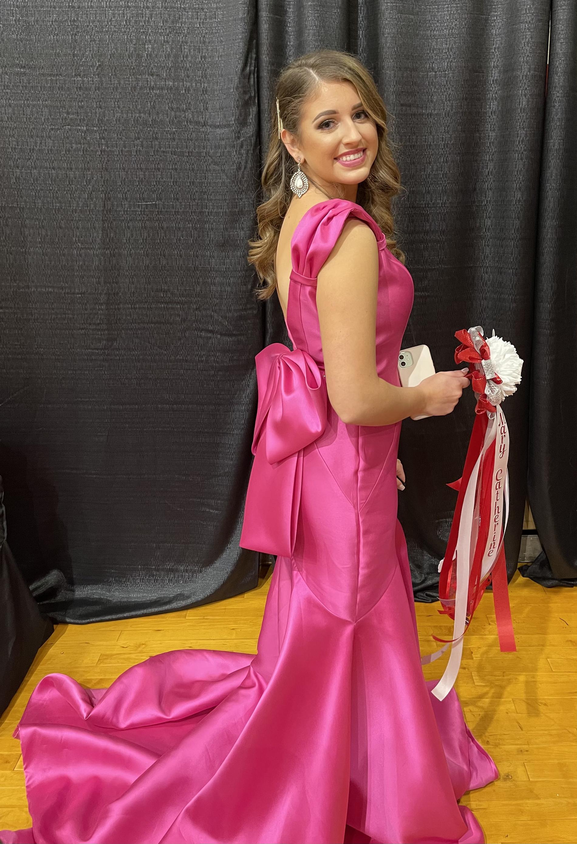 Size 6 Prom Satin Hot Pink Mermaid Dress on Queenly