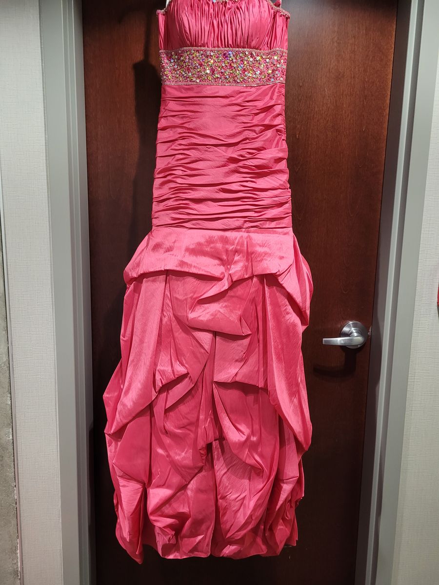 Style 81087 Antonio Castilli Prom Size 6 Prom Sequined Hot Pink Mermaid Dress on Queenly