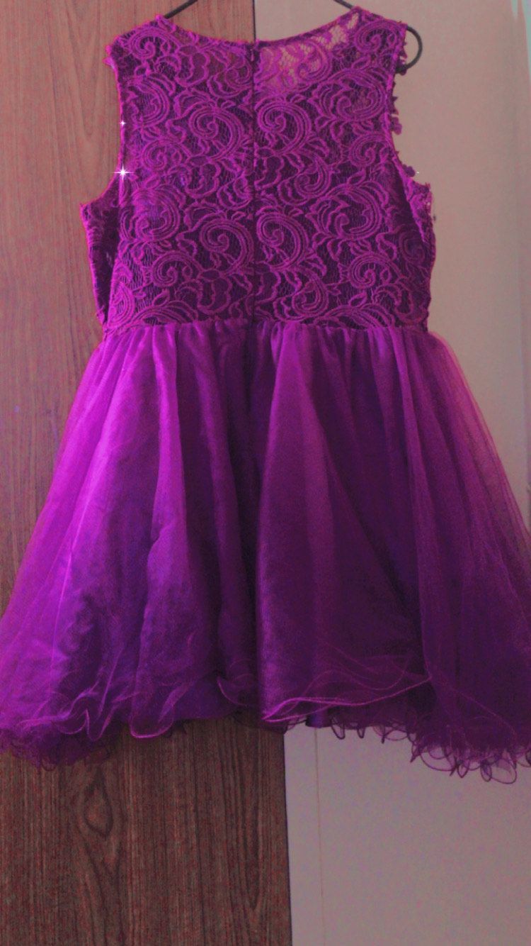 Elizabeth k Size 14 Homecoming Lace Purple Ball Gown on Queenly
