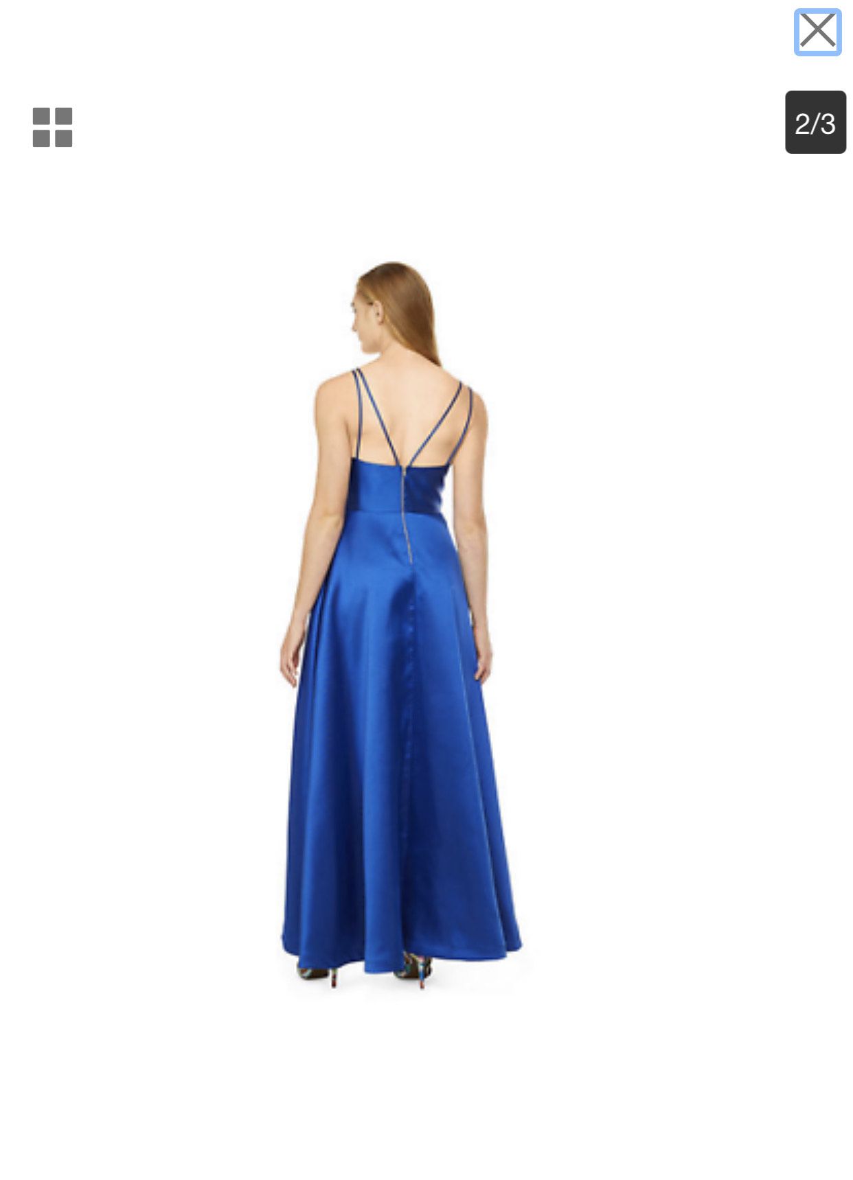My michelle Size 0 Prom Satin Royal Blue Ball Gown on Queenly