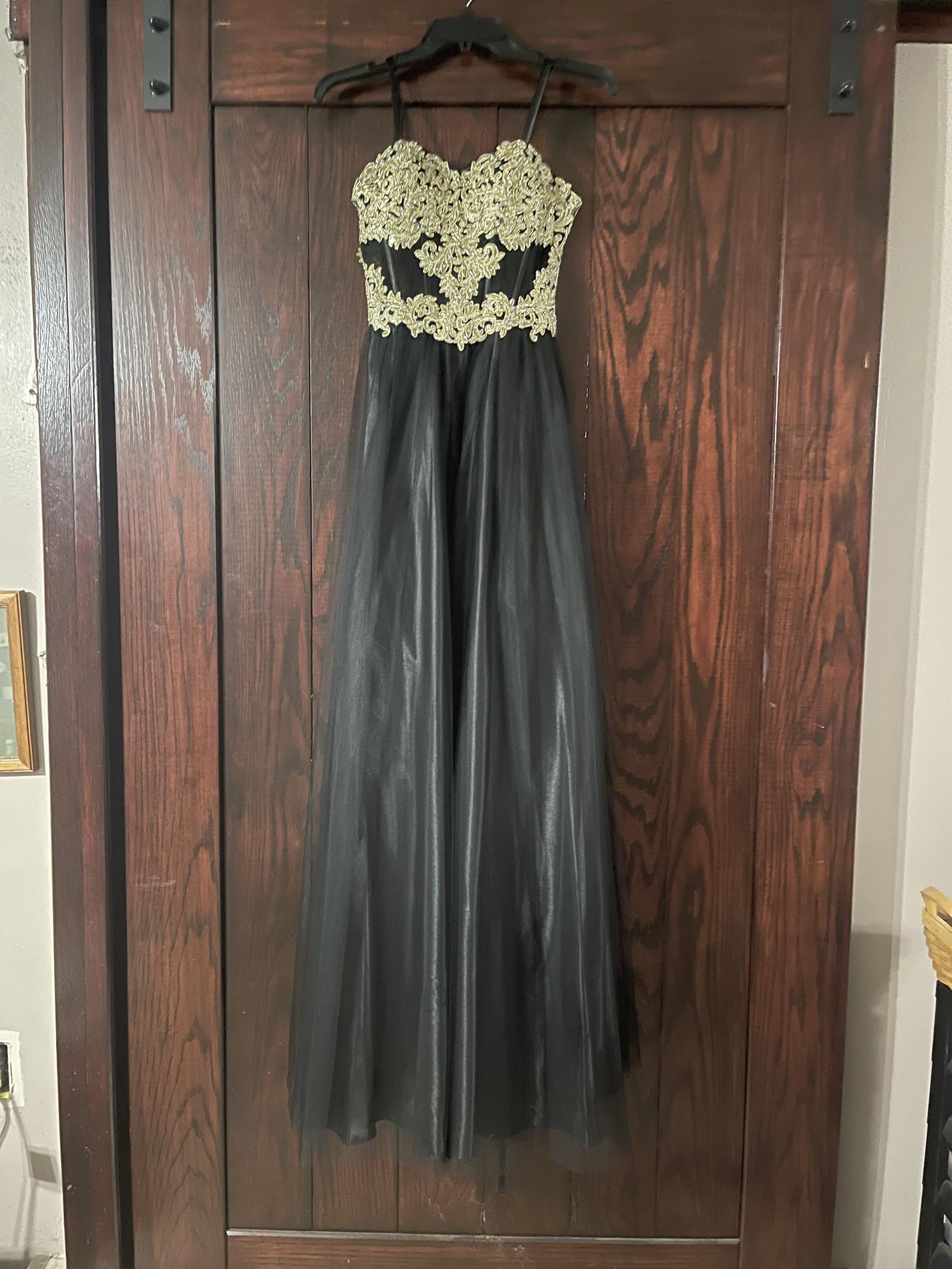 Ba Nites Size 0 Strapless Black Ball Gown on Queenly