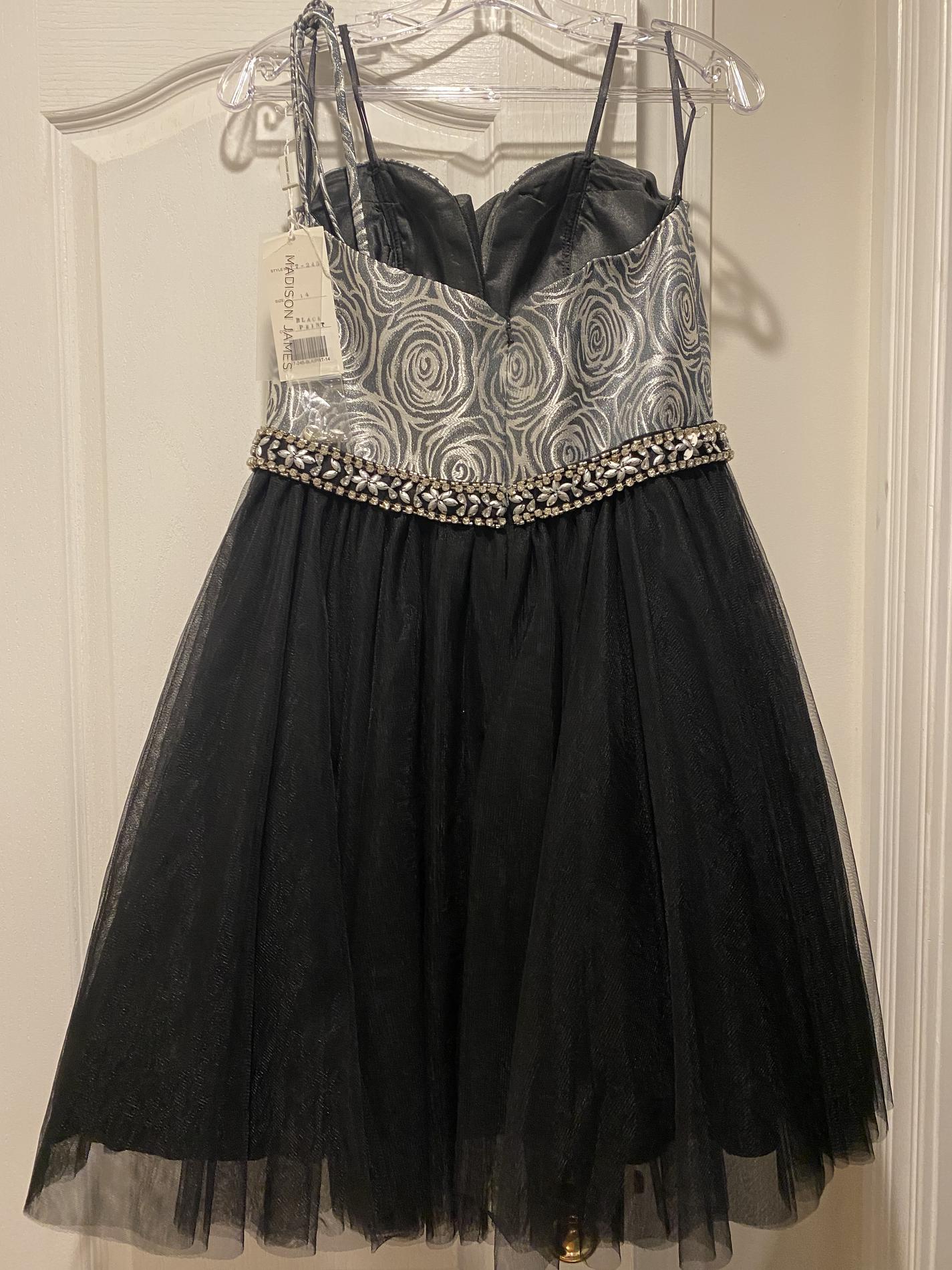 Madison James Size 14 Black A-line Dress on Queenly