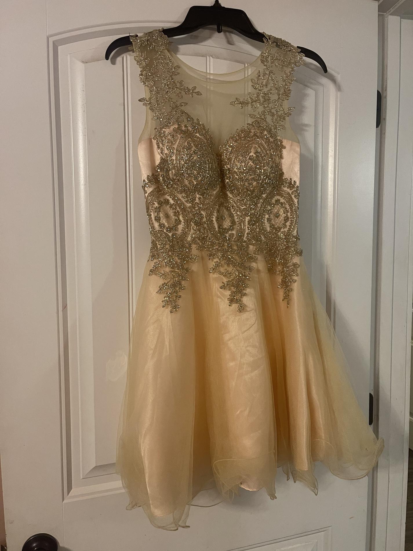 Size 2 Homecoming Lace Nude A-line Dress on Queenly