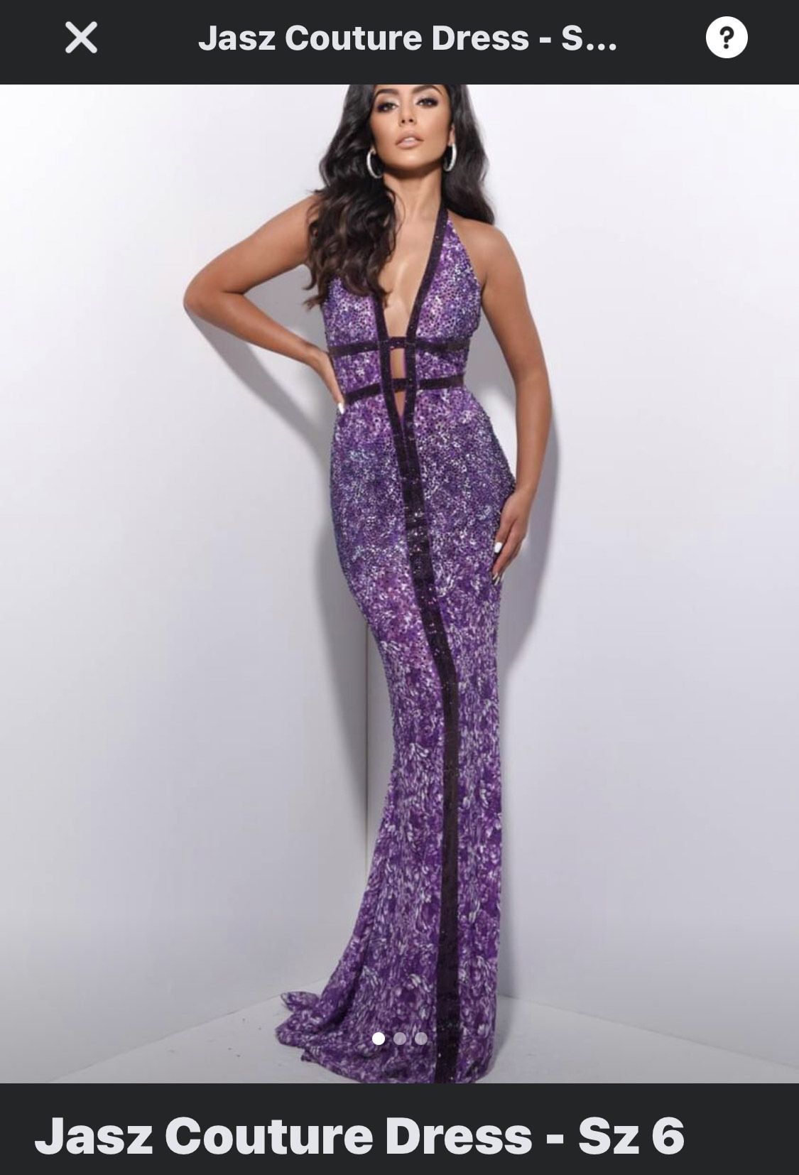 Jasz Couture Size 6 Prom Plunge Purple Dress With Train on Queenly