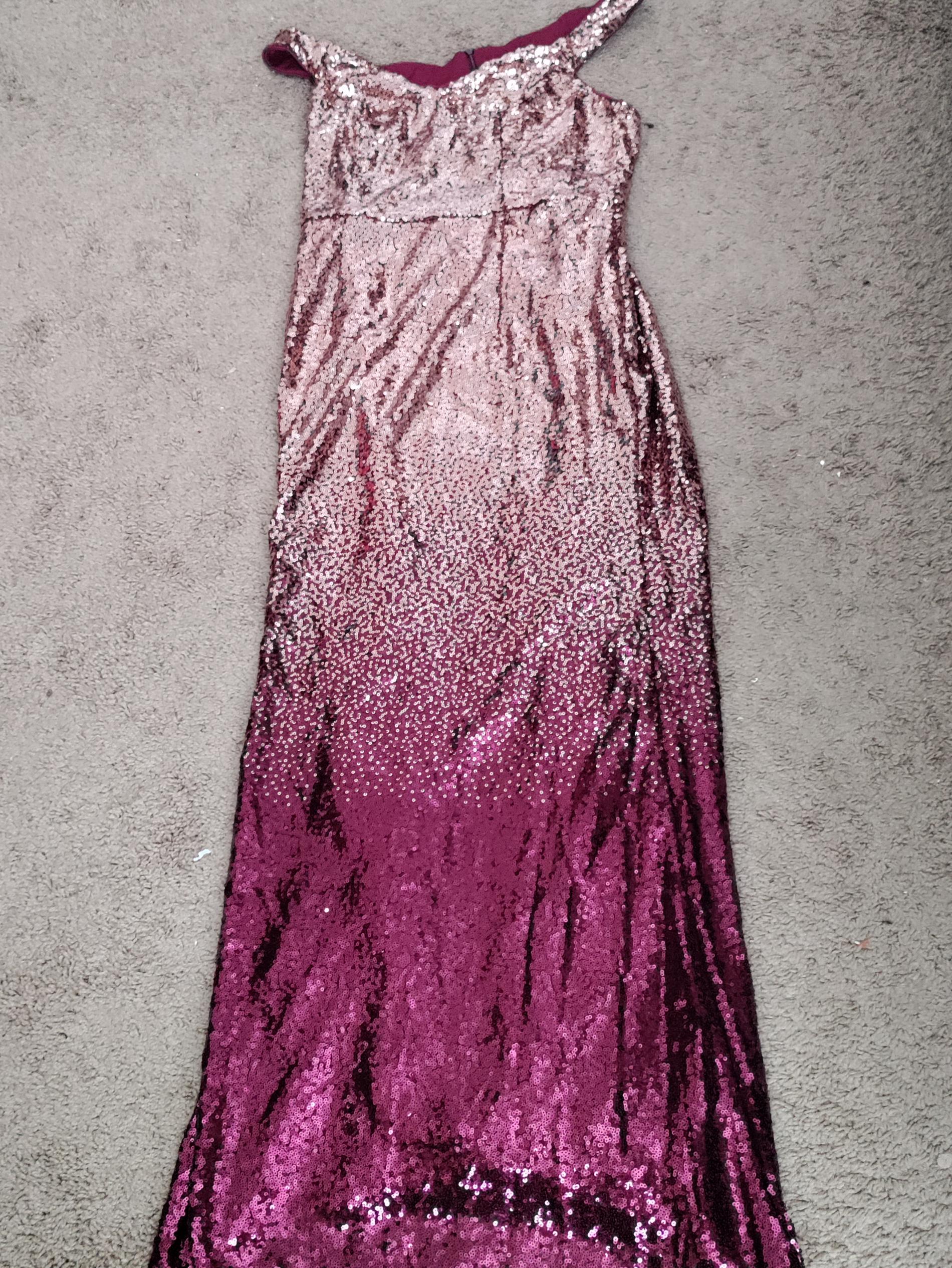Size 14 Rose Gold Floor Length Maxi on Queenly