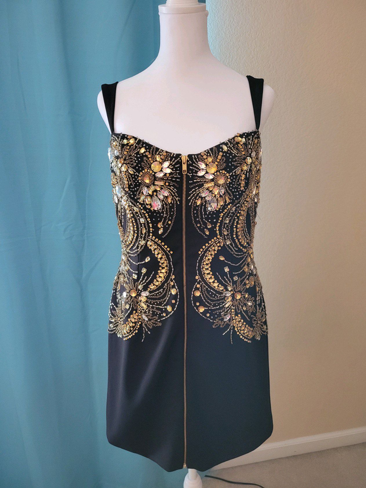 Sherri Hill Size 14 Homecoming Sequined Black Cocktail Dress on Queenly