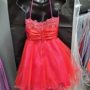 Style 562476 Josh and Jazz Size 2 Prom Lace Pink Cocktail Dress on Queenly