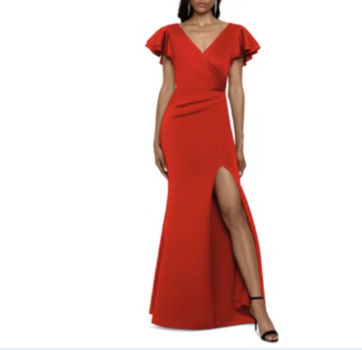 Betsy and Adam Size 2 Red Floor Length Maxi on Queenly