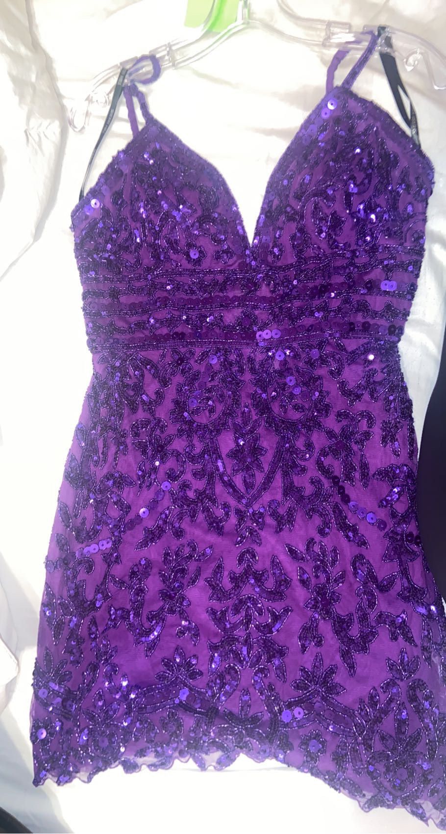 Sherri Hill Size 10 Homecoming Plunge Purple Cocktail Dress on Queenly