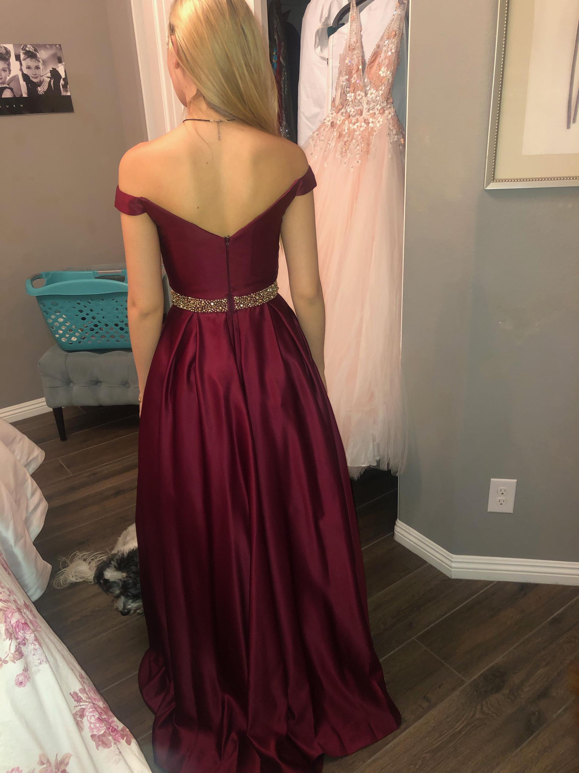 Macy designer Size 2 Pageant Burgundy Red Ball Gown on Queenly