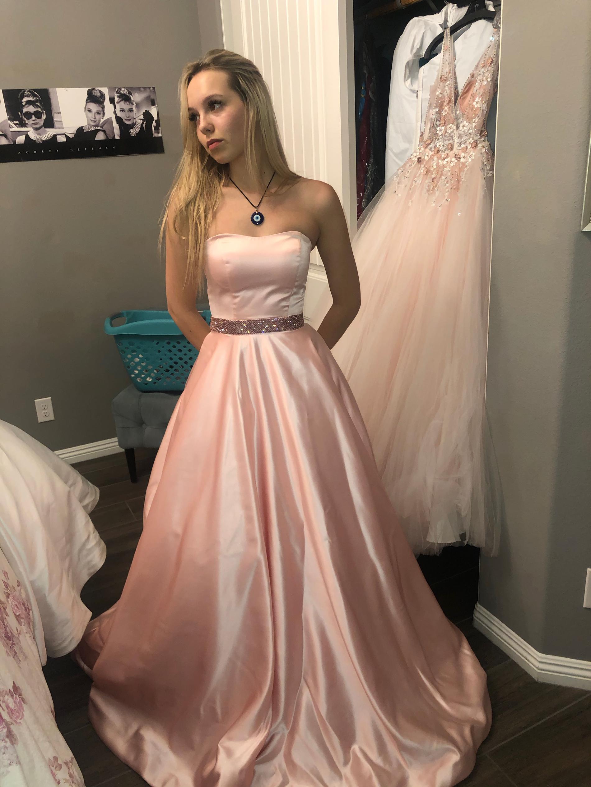 Chic Strapless Pink Ball Gown Prom Dress Princess Formal Dress Evening –  SELINADRESS