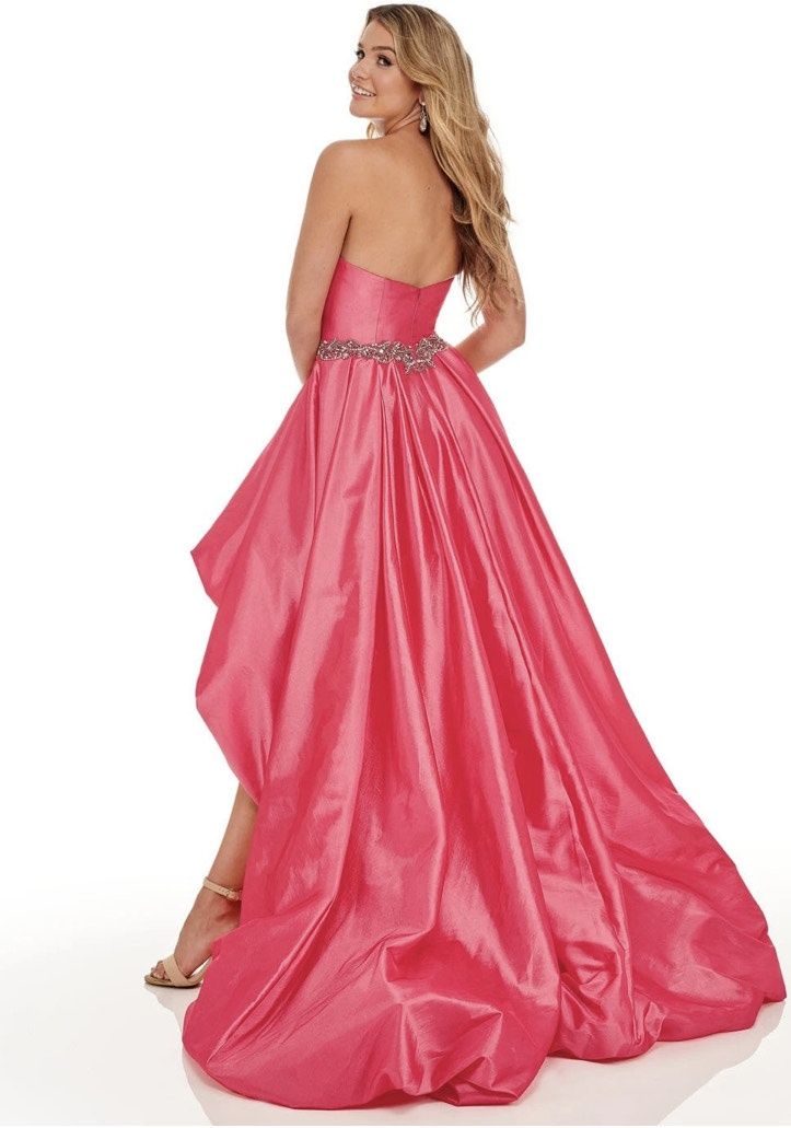 Rachel Allan Size 0 Prom Strapless Satin Hot Pink Dress With Train on Queenly