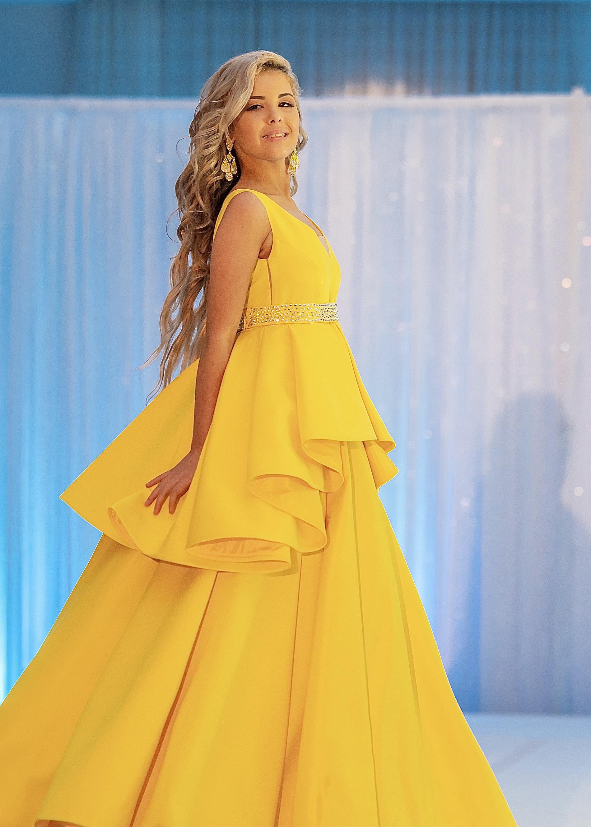 CUSTOM Size 0 Yellow Ball Gown on Queenly