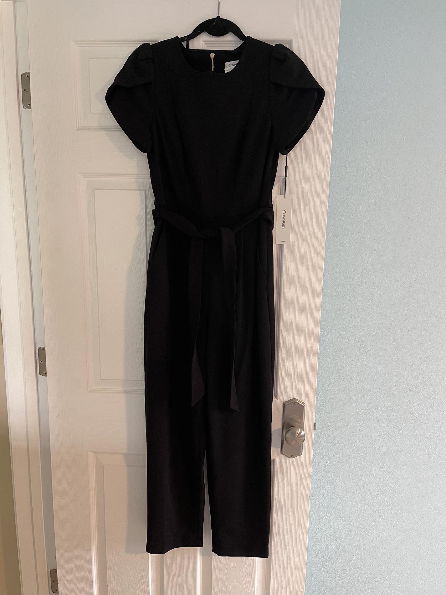 Calvin Klein Size 4 Pageant Interview High Neck Black Formal Jumpsuit on Queenly