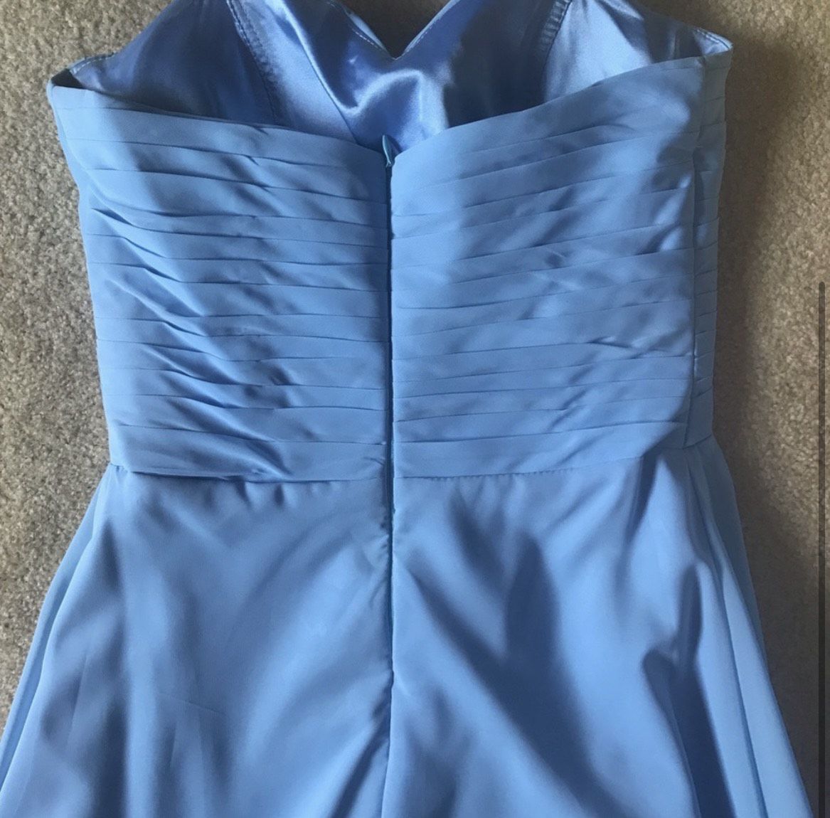 Size 8 Bridesmaid Strapless Light Blue A-line Dress on Queenly