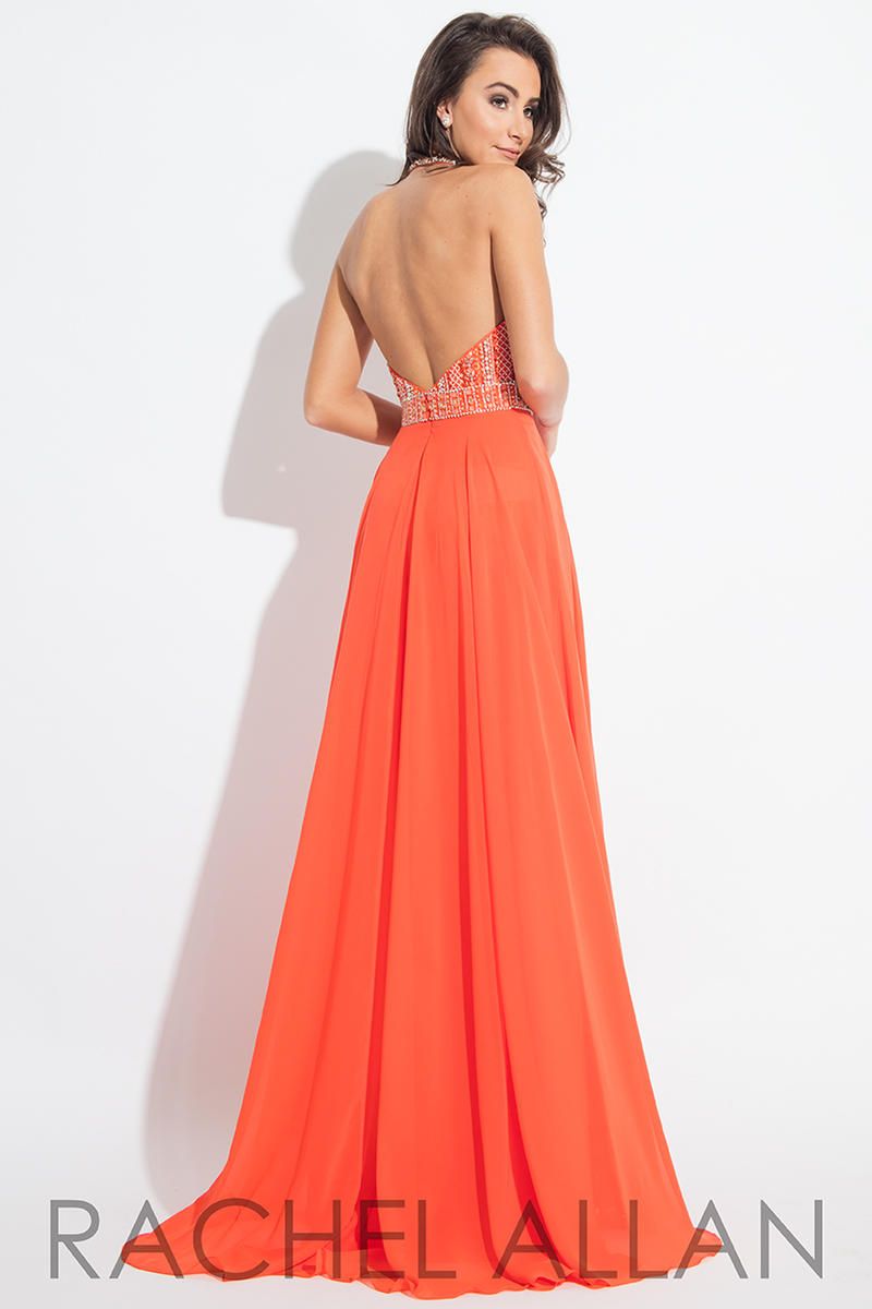 Style 2122 Rachel Allan Size 8 Prom Orange A-line Dress on Queenly