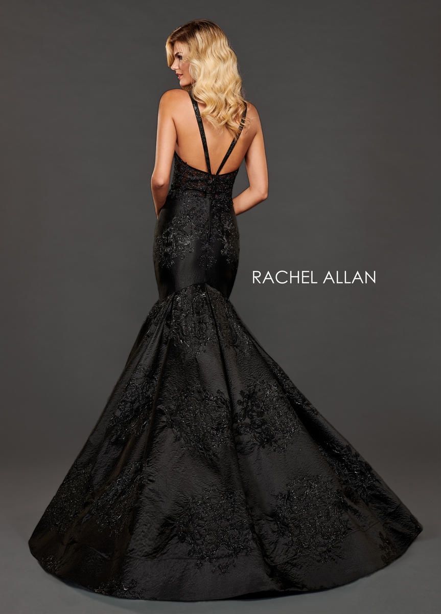 Style 8417 Rachel Allan Size 12 Prom Black Mermaid Dress on Queenly