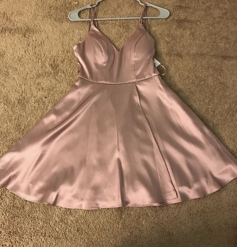 Size 2 Satin Pink A-line Dress on Queenly