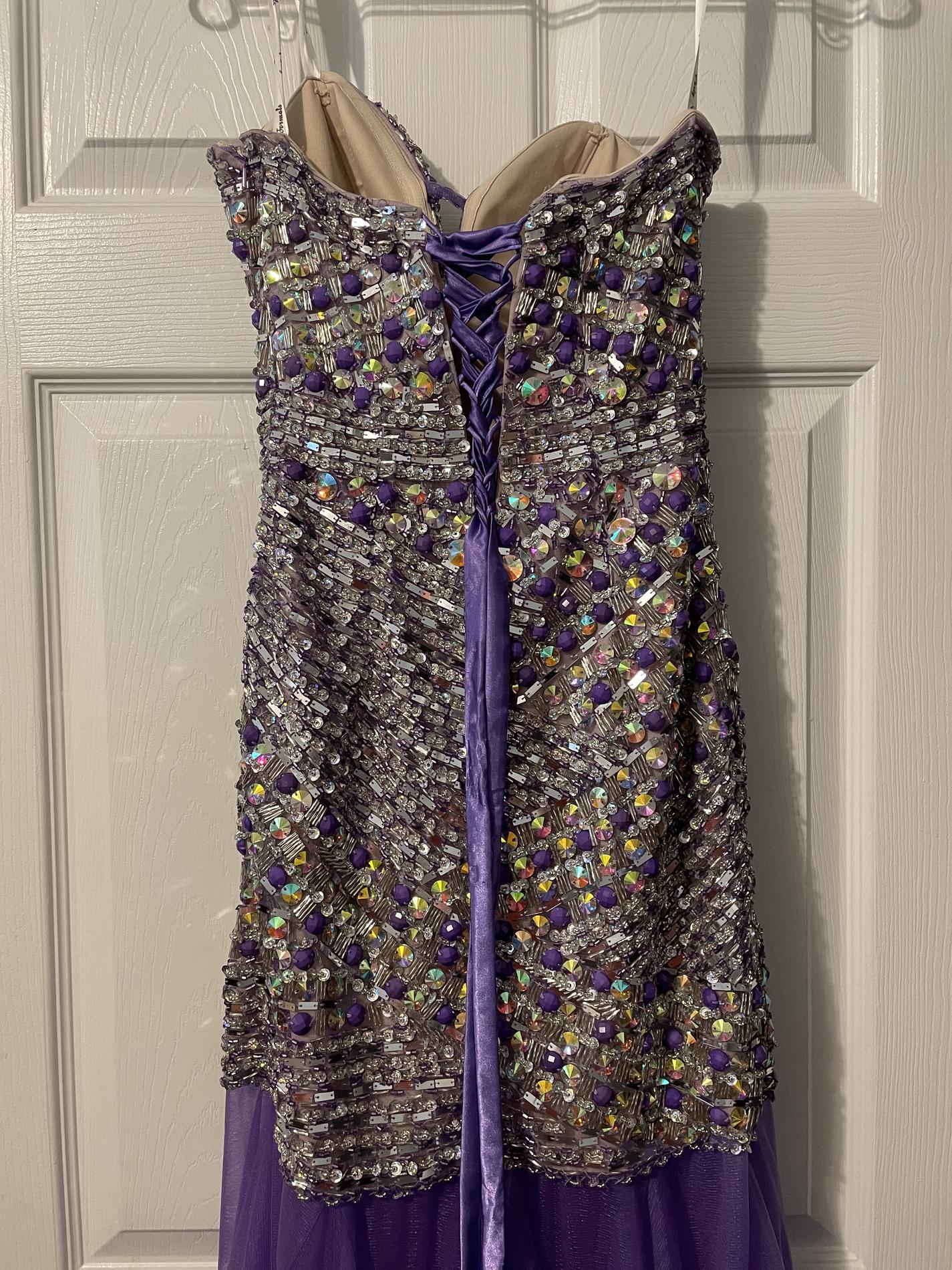 Partytime Size 2 Prom Purple Mermaid Dress on Queenly
